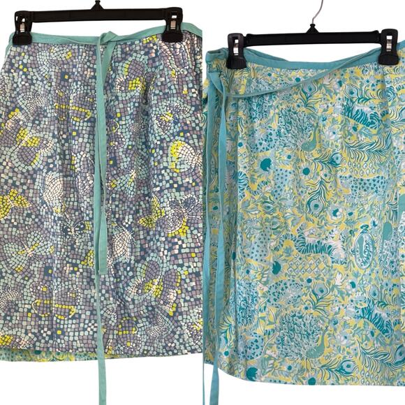 Vintage Reversible Wrap Skirt Colorful Butterflies Peacock Leopard Preppy Beachy - Picture 1 of 13